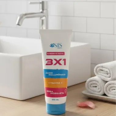Sabonete Facial Isis 3X1 Àcido Hialurônico Vitamina C E Rosa Mosqueta 100ml
