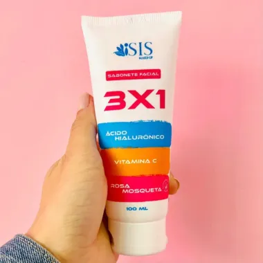 Sabonete Facial Isis 3X1 Àcido Hialurônico Vitamina C E Rosa Mosqueta 100ml