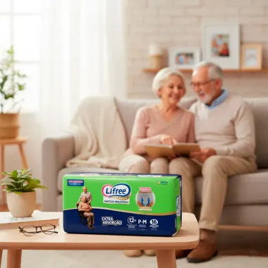 Roupa Íntima Lifree Pants Tamanho P/M Proteção Prolongada Extra Absorção Unissex 16 Unidades