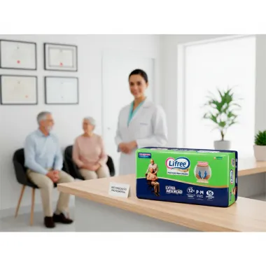 Roupa Íntima Lifree Pants Tamanho P/M Proteção Prolongada Extra Absorção Unissex 16 Unidades