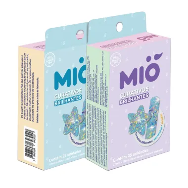 Curativo Brilhantes Mi&oacute; Formatos Estrelinhas e Tirinhas 25 Unidades