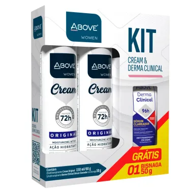 Desodorante Above Women Cream Original 2 Unidades de 150ml cada Ganhe S&eacute;rum Clareador Above Derma Clinical 50g