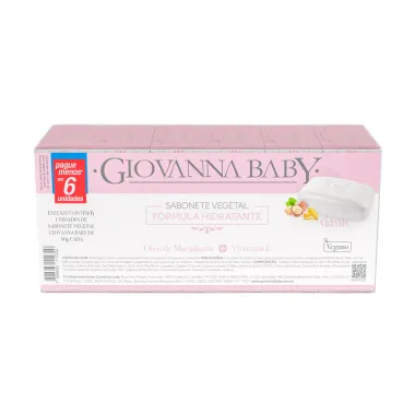 Sabonete Vegetal em Barra Giovanna Baby Classic Hidratante 6 Unidades de 90g cada