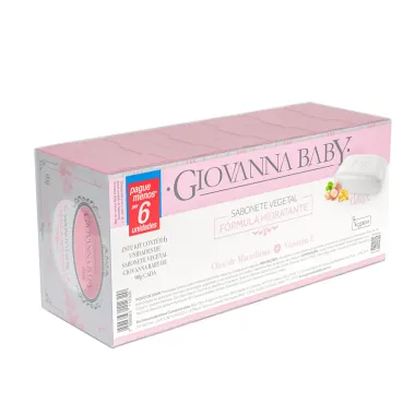Sabonete Vegetal em Barra Giovanna Baby Classic Hidratante 6 Unidades de 90g cada