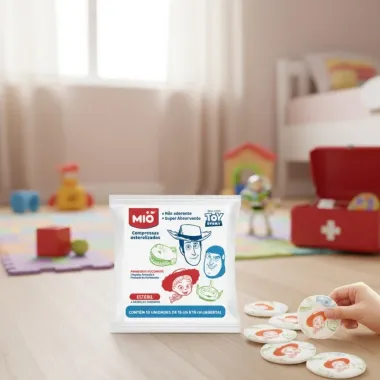 Compressa Gaze Mio Esteril Pixar Toy Story Com 10 Unidades 15Cm X 15Cm (Aberta)