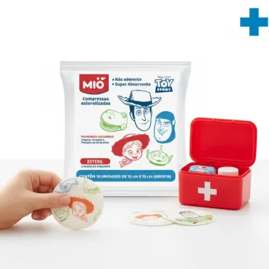 Compressa Gaze Mio Esteril Pixar Toy Story Com 10 Unidades 15Cm X 15Cm (Aberta)