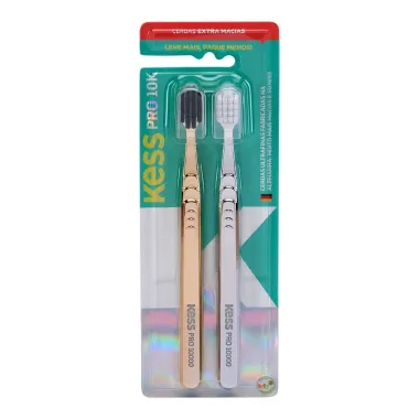 Escova de Dente Kess PRO 10K Cerdas Extra Macias com 2 Unidades Leve Mais Por Menos