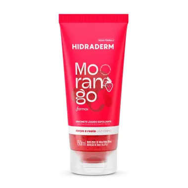 Sabonete Líquido Esfoliante Hidraderm Corpo e Rosto Morango 150ml