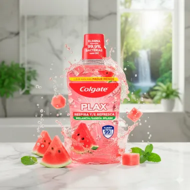 Solu&ccedil;&atilde;o Bucal Colgate Plax Melancia Splash Leve Mais por Menos 500ml