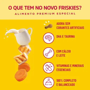 Ração para Gatos Friskies Filhotes Sabor Frango, Cenoura e Leite 500g