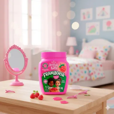 Máscara Acqua Kids Framboesa 3 em 1 Todos os Tipos de Cabelos 1Kg