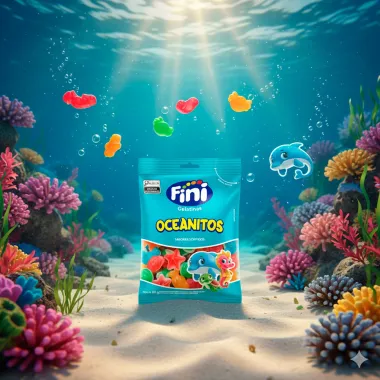 Balas de Gelatinas Fini Oceanitos Sabores Sortidos 80g