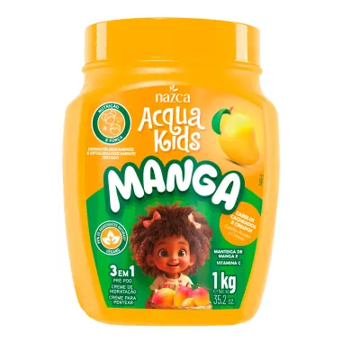 Máscara Acqua Kids Manga 3 em 1 Cabelos Cacheados e Crespos 1Kg