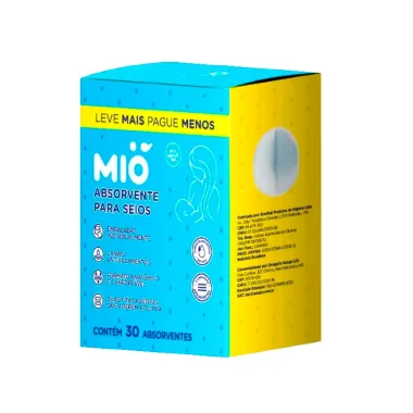 Absorvente Protetor para Seios Mio Leve Mais Por Menos com 30 Unidades