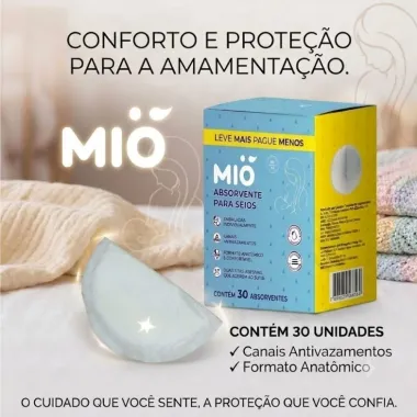 Absorvente Protetor para Seios Mi&oacute; Embalados Individualmente 30 Unidades Leve Mais Por Menos
