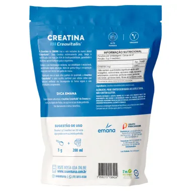 Creatina Emana 100% Pura Creavitalis Sem Sabor Sachê 200g