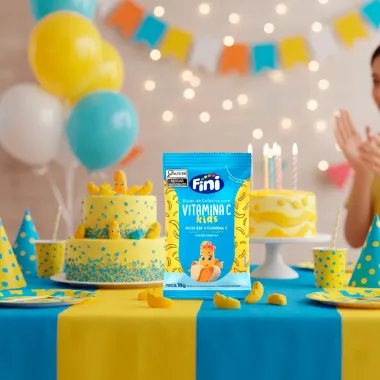 Bala de Gelatina Fini Kids com Vitamina C Sabor Banana 18g