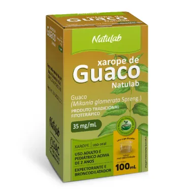 Xarope de Guaco 35mg/ml Natulab Sabor Mel Mentolado com 100ml