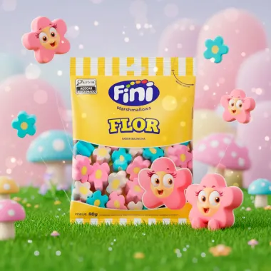 Marshmallows Fini Flor Sabor Baunilha 80g