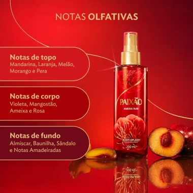 Body Splash Paix&atilde;o Tentadora Ameixa Rubi 200ml
