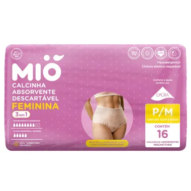 Roupa Int&iacute;ma Mi&oacute; Descartavel Feminina Tamanho P/M com 16 Unidades