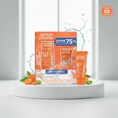 Protetor Solar Corporal e Facial Cenoura & Bronze com 2 Unidades Fps50 200ml