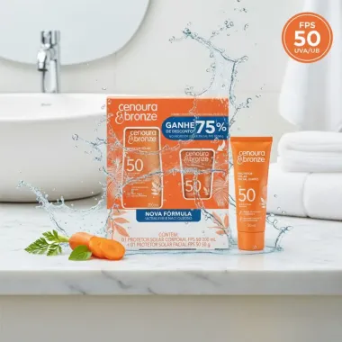 Protetor Solar Corporal e Facial Cenoura & Bronze com 2 Unidades Fps50 200ml