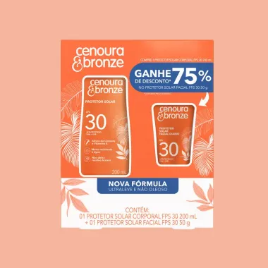 Protetor Solar Corporal Cenoura & Bronze com 2 Unidades Fps30 200ml cada
