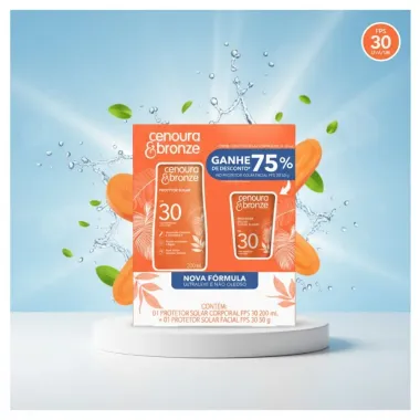 Protetor Solar Corporal Cenoura & Bronze com 2 Unidades Fps30 200ml cada