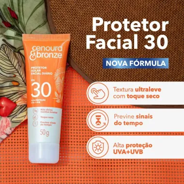 Protetor Solar Corporal  e Facial Cenoura e Bronze com 2 Unidades FPS 30 200ml cada