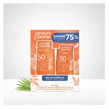 Protetor Solar Corporal Cenoura & Bronze com 2 Unidades Leve Mais Pague Menos Fps50 200ml