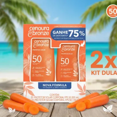 Protetor Solar Corporal Cenoura & Bronze com 2 Unidades Leve Mais Pague Menos Fps50 200ml
