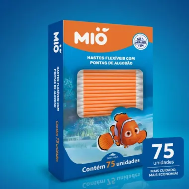 Hastes Flexíveis com Pontas de Algodão Mió Nemo 75 Unidades