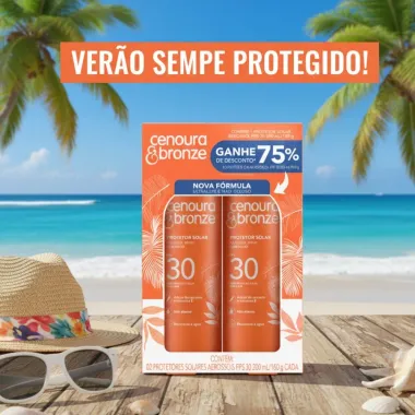 Protetor Solar Aerosol Cenoura & Bronze com 2 Unidades Leve Mais Pague Menos Fps30 200ml cada