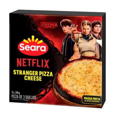 Pizza Seara Netflix Stranger Things Cheese 3 Queijos Massa Preta de Outra Dimensão 210g