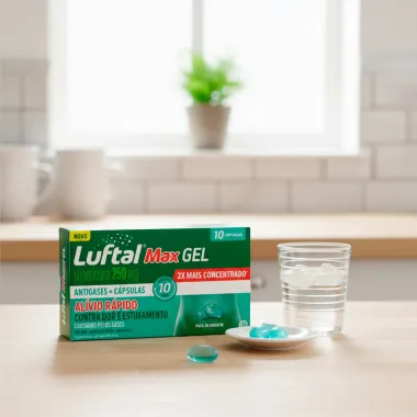 Luftal Max Gel 250mg com 10 Cápsulas Moles
