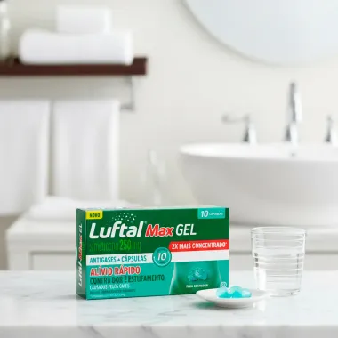 Luftal Max Gel 250mg com 10 Cápsulas Moles