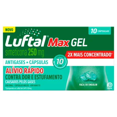 Luftal Max Gel 250mg com 10 Cápsulas Moles