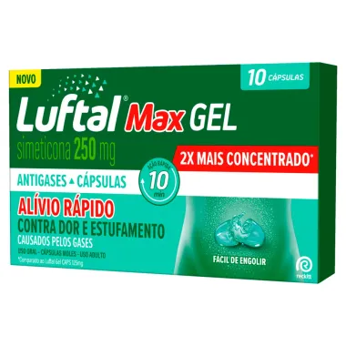 Luftal Max Gel 250mg com 10 Cápsulas Moles