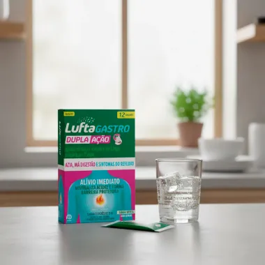 LuftaGastro Dupla Ação Sabor Menta com 12 Sachês de 10ml cada