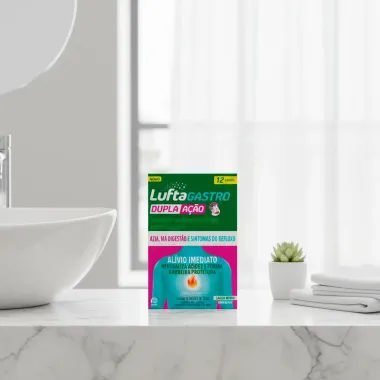 LuftaGastro Dupla Ação Sabor Menta com 12 Sachês de 10ml cada