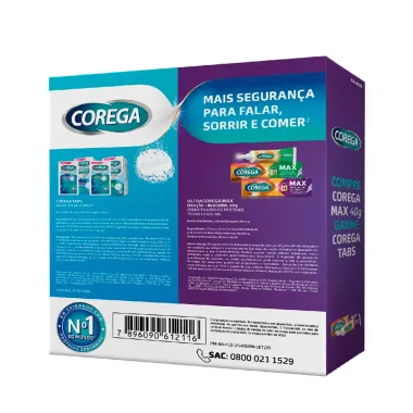 Corega Max Creme Fixador sem Sabor 40g e Ganhe Corega Tabs Pastilhas de Limpeza 3 Minutos