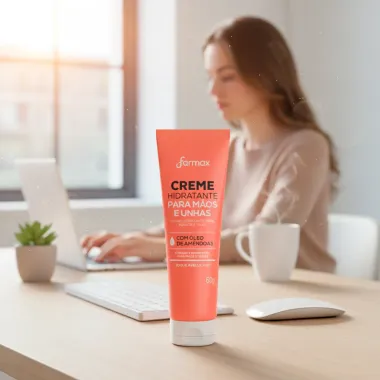 Creme Hidratante para M&atilde;os e Unhas Farmax Com &Oacute;leos de Am&ecirc;ndoas 60g