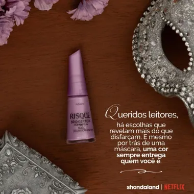 Esmalte Risqu&eacute; Bridgerton Paix&atilde;o (Des)Mascarada Cintilante 8ml