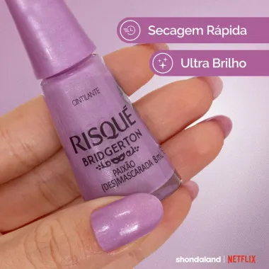 Esmalte Risqu&eacute; Bridgerton Paix&atilde;o (Des)Mascarada Cintilante 8ml