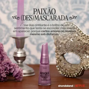 Esmalte Risqu&eacute; Bridgerton Paix&atilde;o (Des)Mascarada Cintilante 8ml