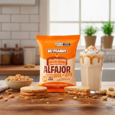 Alfajor Dr Peanut Sabor Doce de Leite Cobertura de Chocolate Ao Leite 35g