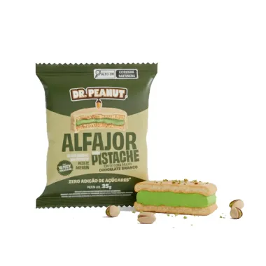 Alfajor Dr Peanut Sabor Pistache com Cobertura Chocolate Branco 35g