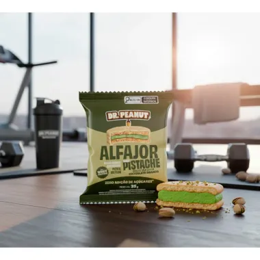 Alfajor Dr Peanut Sabor Pistache com Cobertura Chocolate Branco 35g