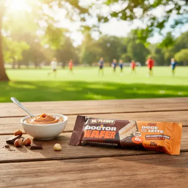 Doctor Wafer Dr. Peanut Sabor Doce de Leite com Cobertura de Chocolate 6g de Prote&iacute;na 25g